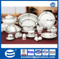 Nova china de osso 20pcs silver rim dinnerware